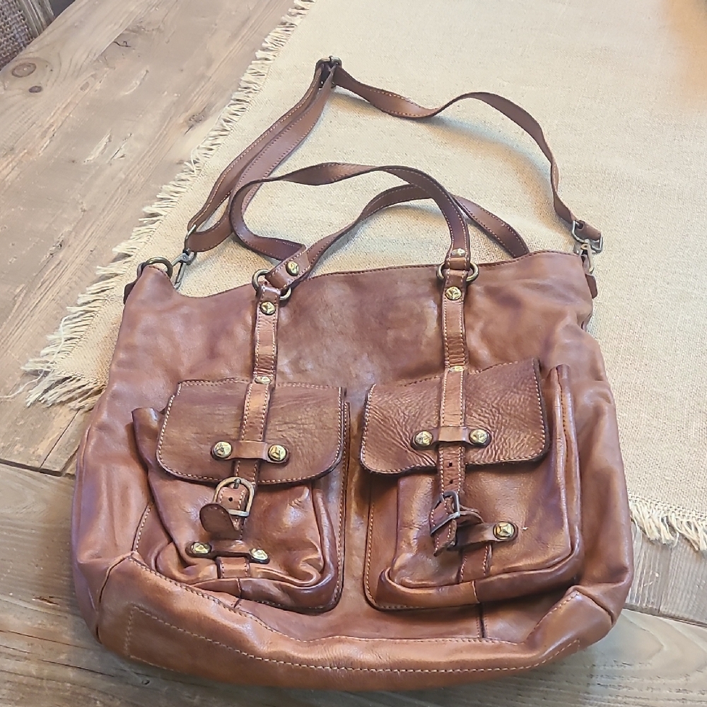 Banana Republic Tan Leather Crossbody Bag